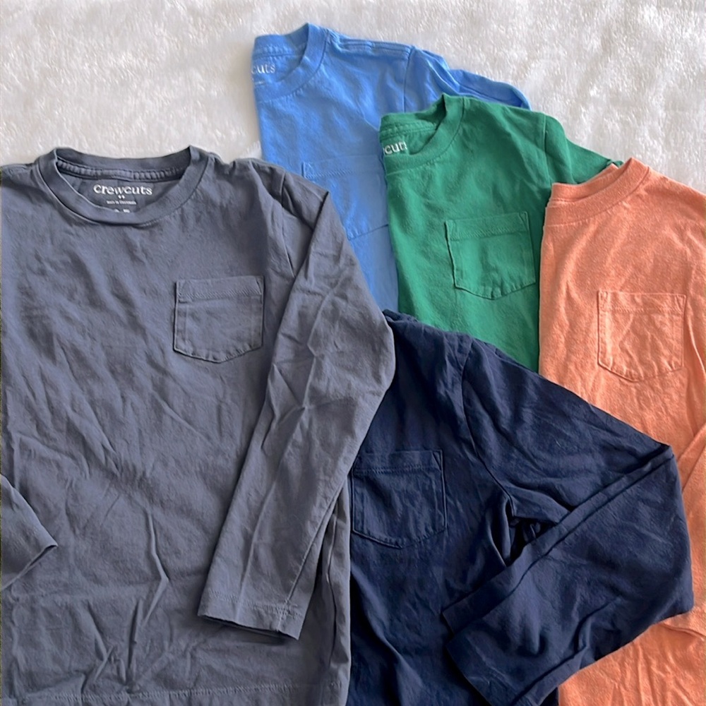 J. Crew Kids Long Sleeve Tees - Gray, Blue, Green, Orange